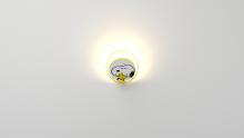  GRW-S-WSY-SW1-PI - Peanuts® Gravy Wall Sconce - Matte Bright Yellow body, Snoopy Woodstock plates - Plug-in